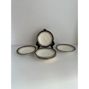 Aynsley Leighton Saucers "Leighton Cobalt (Smooth)" Pattern Set Of 8 England